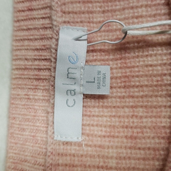 JOHNNY WAS CALME 100% Cashmere Sweater Ribbed Light Pink NWT Size L - Picture 5 of 13